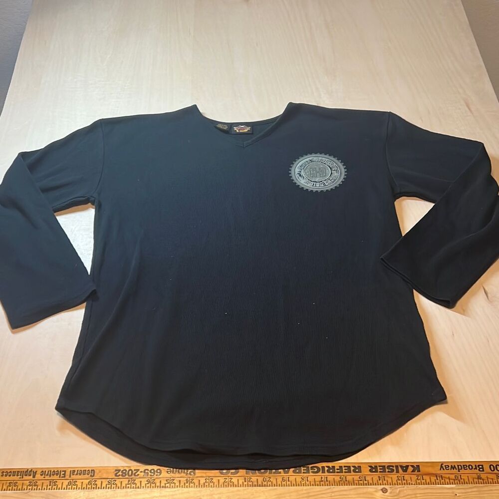 Harley Davidson Shirt‎ Womens Long Sleeve V-neck Black Medium